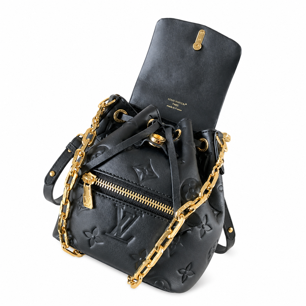 LV Noé Purse Monogram Empreinte Leather Black Mini Bucket Bag