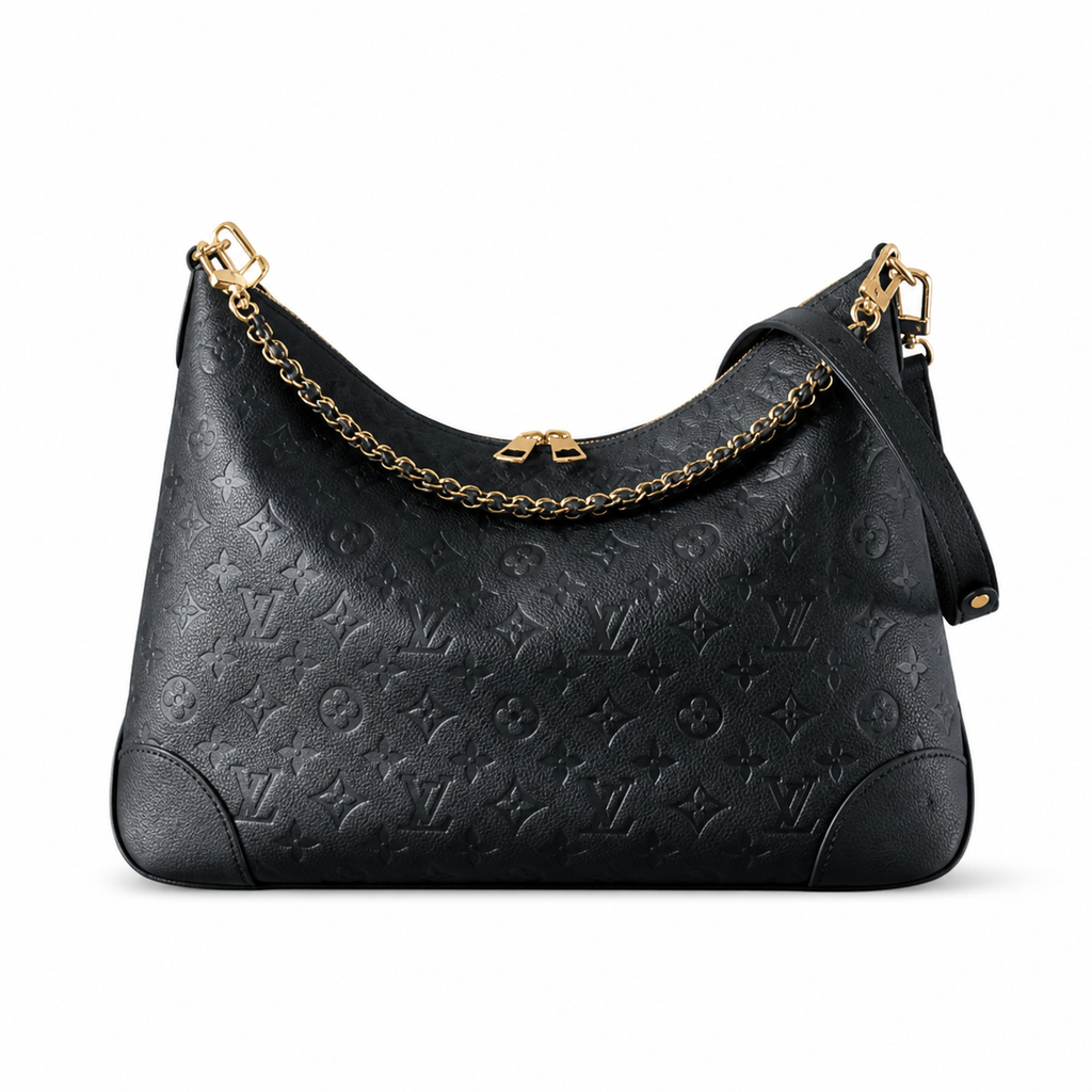 LV Marshmallow Hobo Monogram Empreinte Leather Black Shoulder Bag
