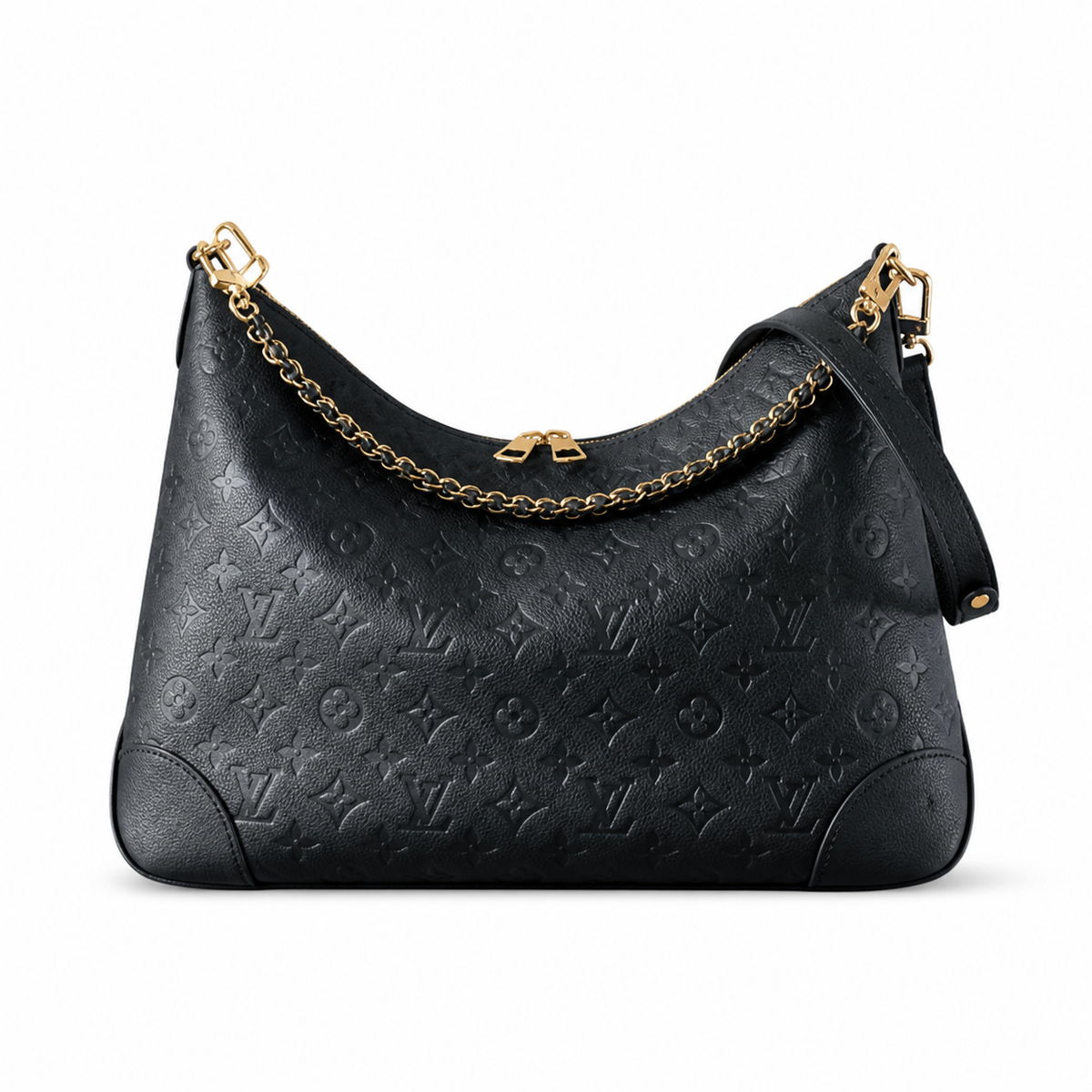 LV Marshmallow Hobo Monogram Empreinte Leather Black Shoulder Bag