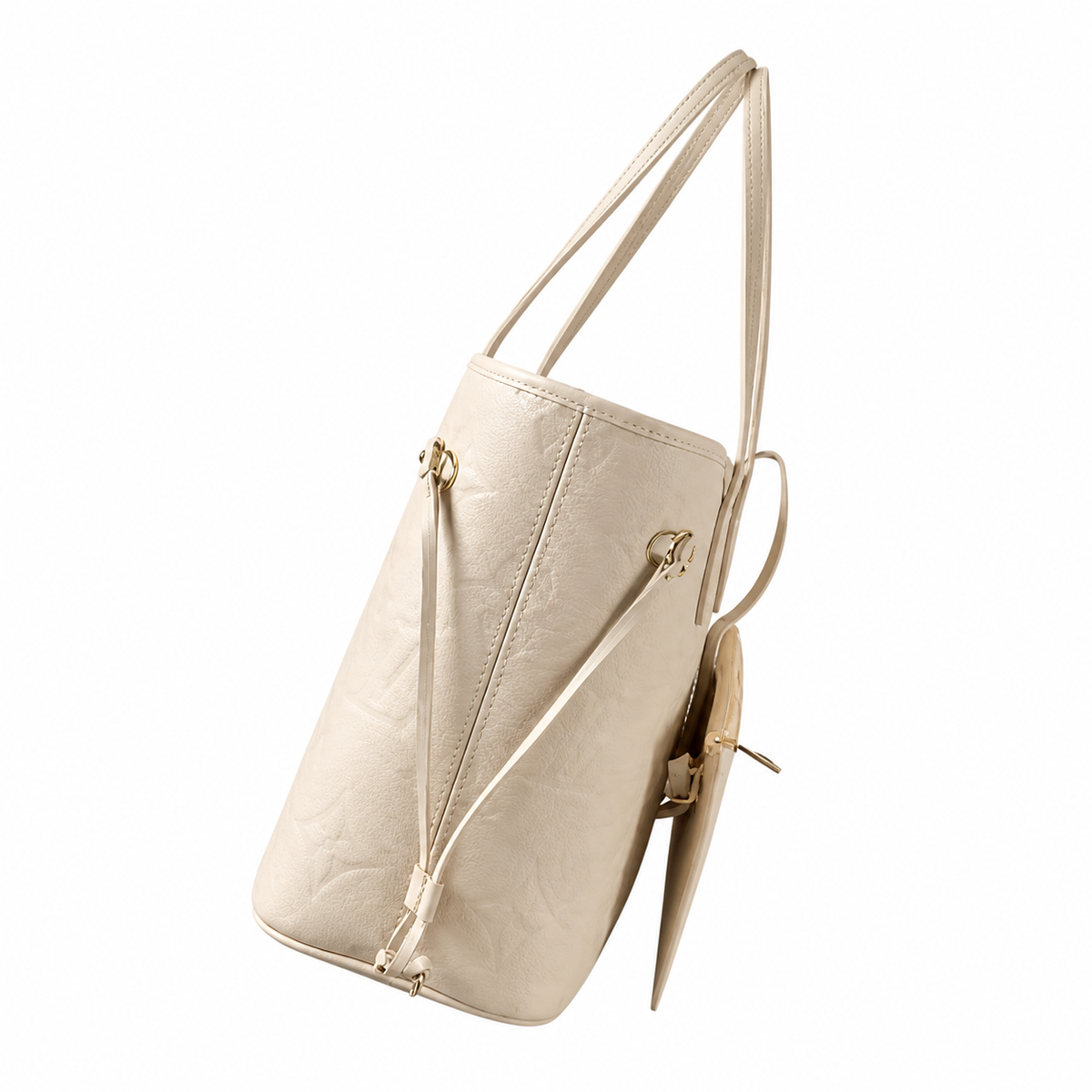 LV Surène MM Monogram Empreinte Leather Tourterelle Dove Grey Shoulder Tote Bag