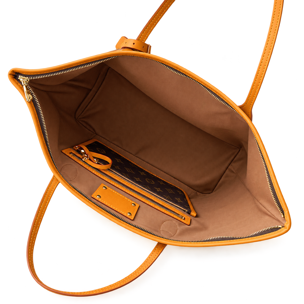 LV Neverfull GM Monogram Canvas Saffron Yellow Interior Large Tote Bag