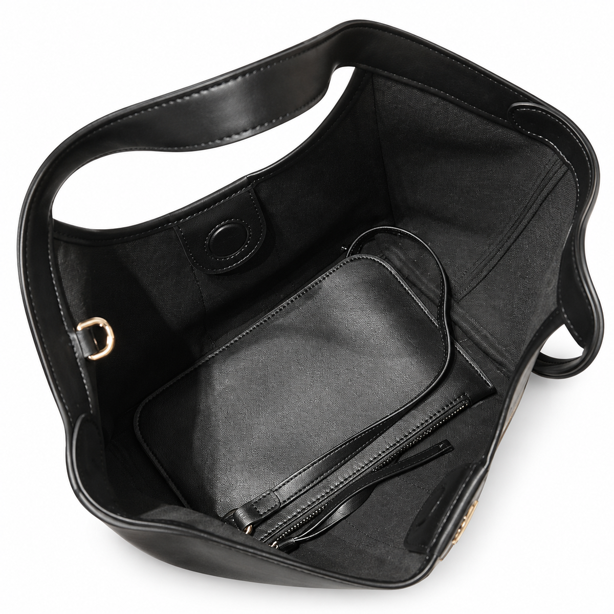 Gucci Ophidia Black GG Web Stripe Round Handle Tote