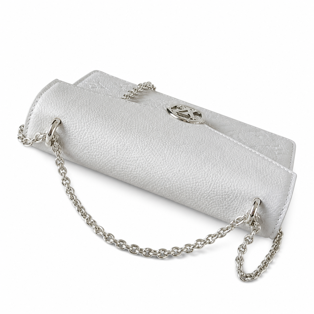 LV Pont 9 Compact Monogram Empreinte Leather White Chain Wallet Bag
