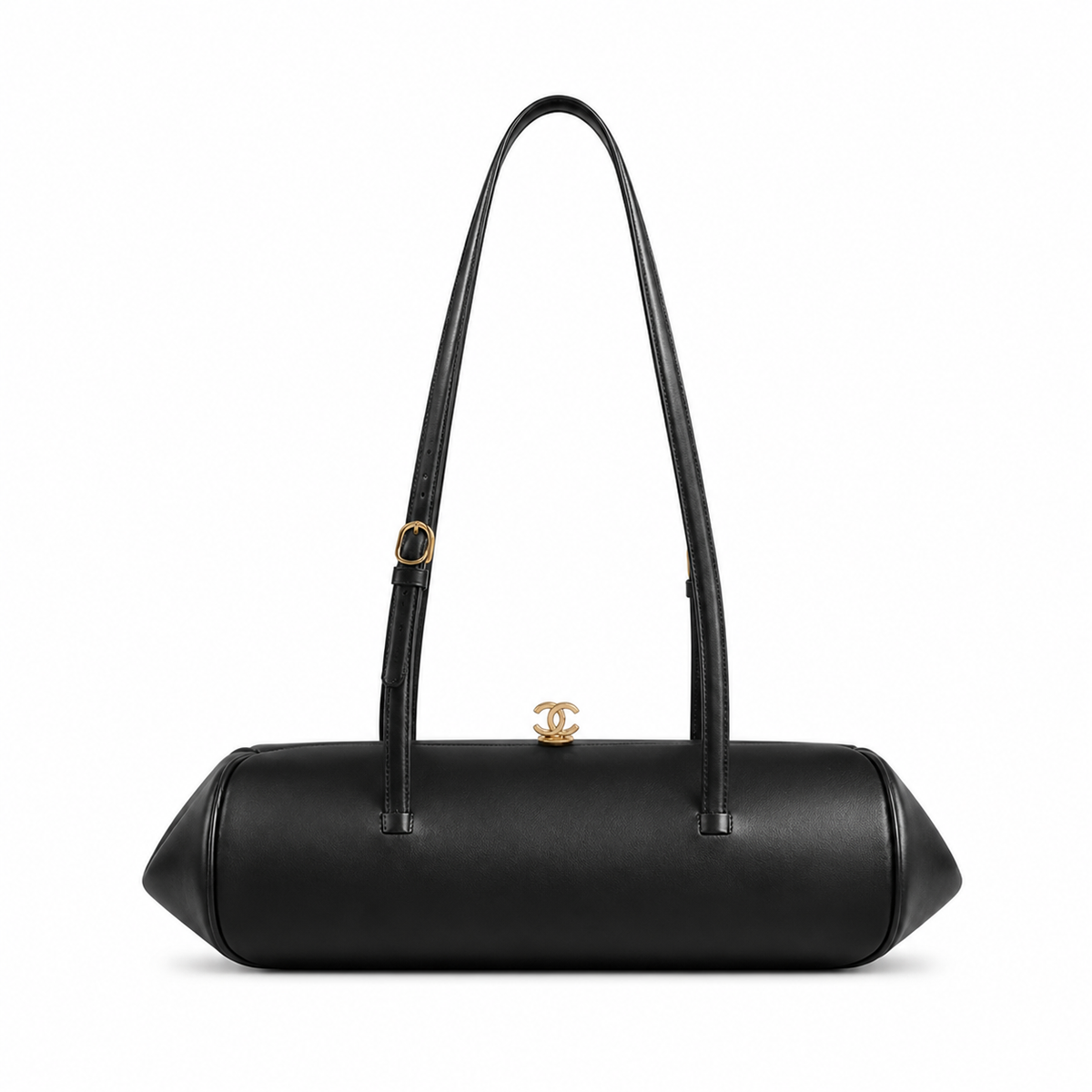 Chanel CC Smooth Calfskin Cylinder Bowling Bag | Gold CC Clasp — 36cm