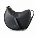 LV Luna MM Mahina Perforated Leather Noir Black Giant Gold LV Padlock Hobo Crossbody Shoulder Bag