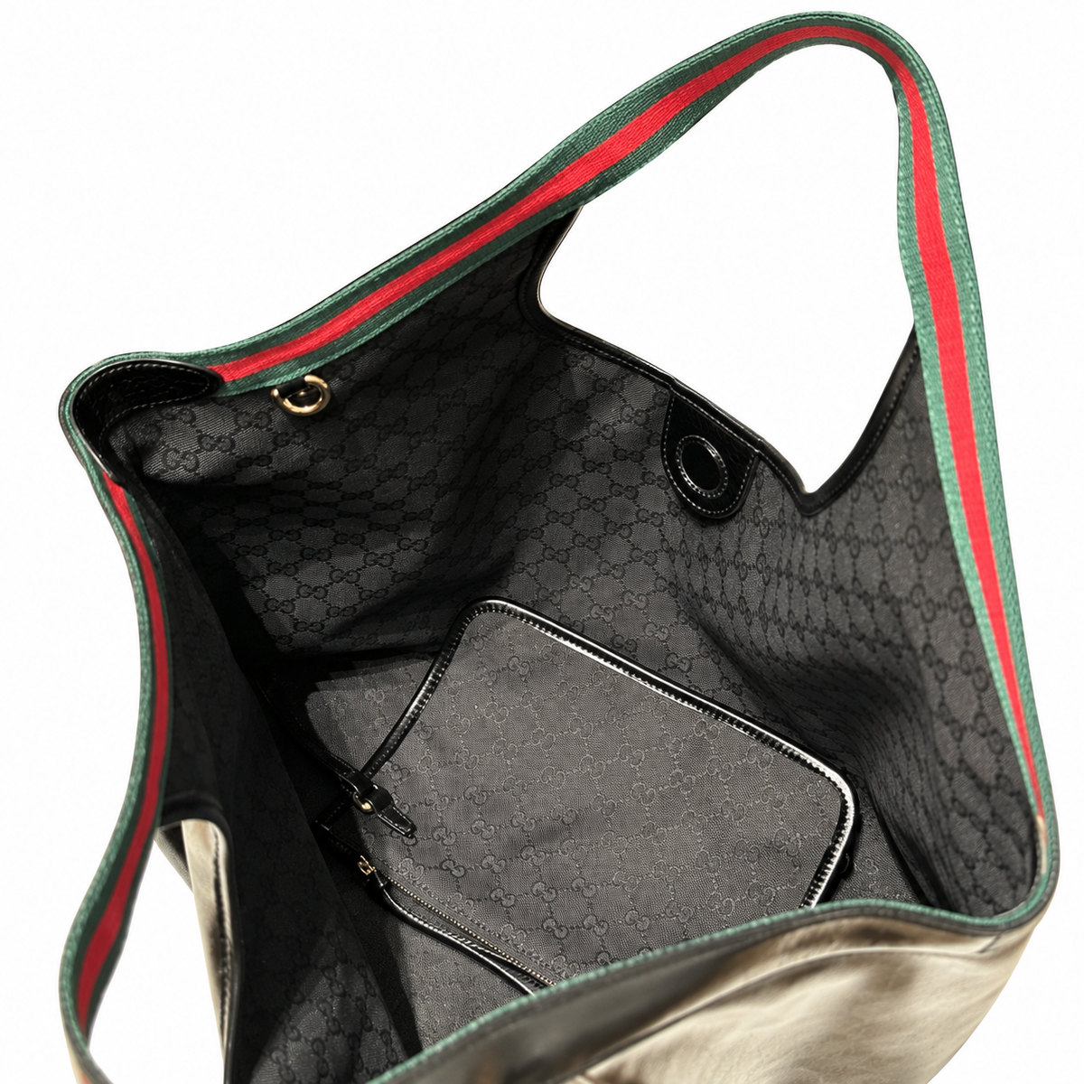 Gucci Silhouette Large Tote Bag Black Patent