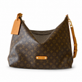 LV Boulogne MM Monogram Canvas Vachetta Leather Shoulder Bag