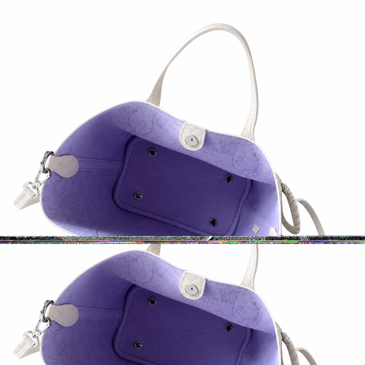 LV Capucines Mini Taurillon Monogram Leather Blanc White Violet Interior Silver Hardware Top Handle Bag