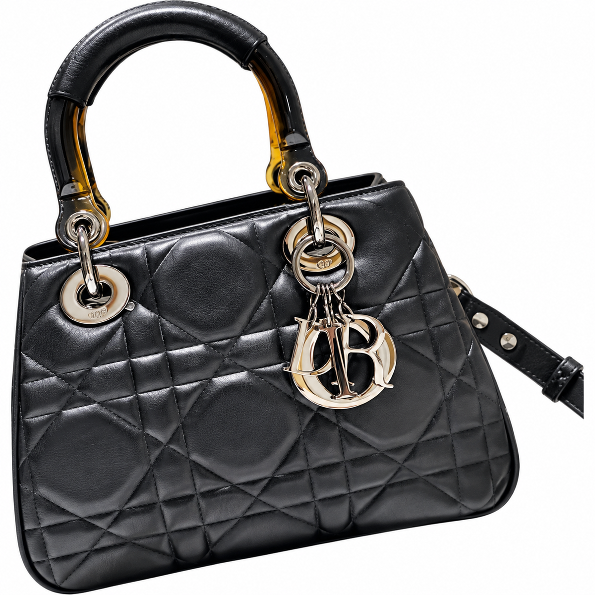 Dior Cannage Quilted Structured Flap Bag 24cm