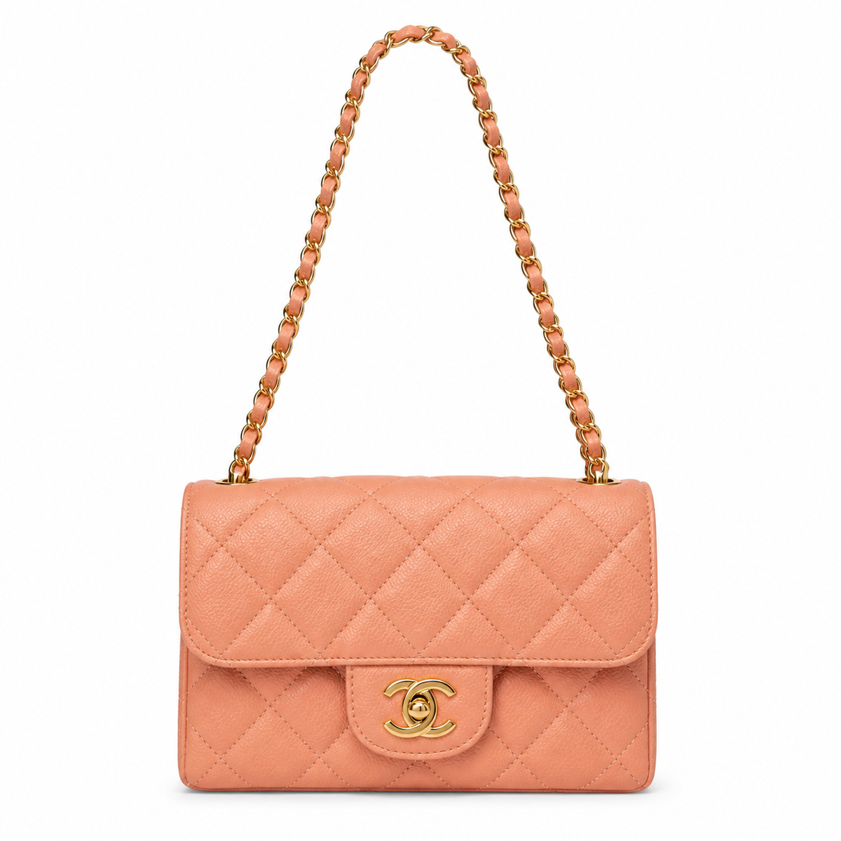 Chanel Quilted Leather Compact Box Chain Crossbody