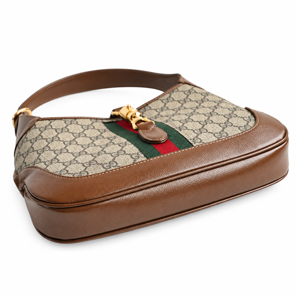 Gucci Jackie 1961 Small Hobo in GG Supreme Canvas with Web Stripe