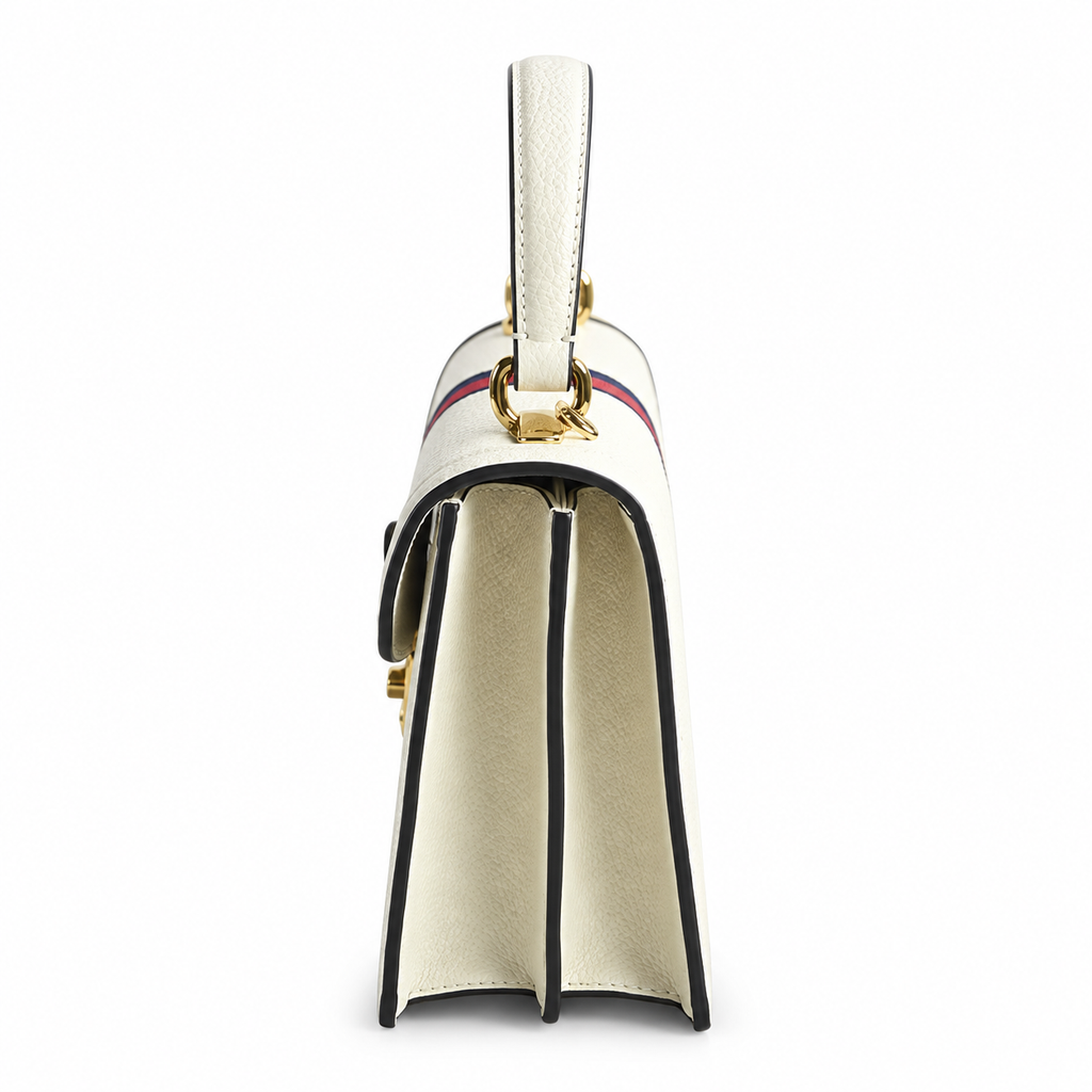 Gucci Ophidia Small Top Handle Bag White Leather