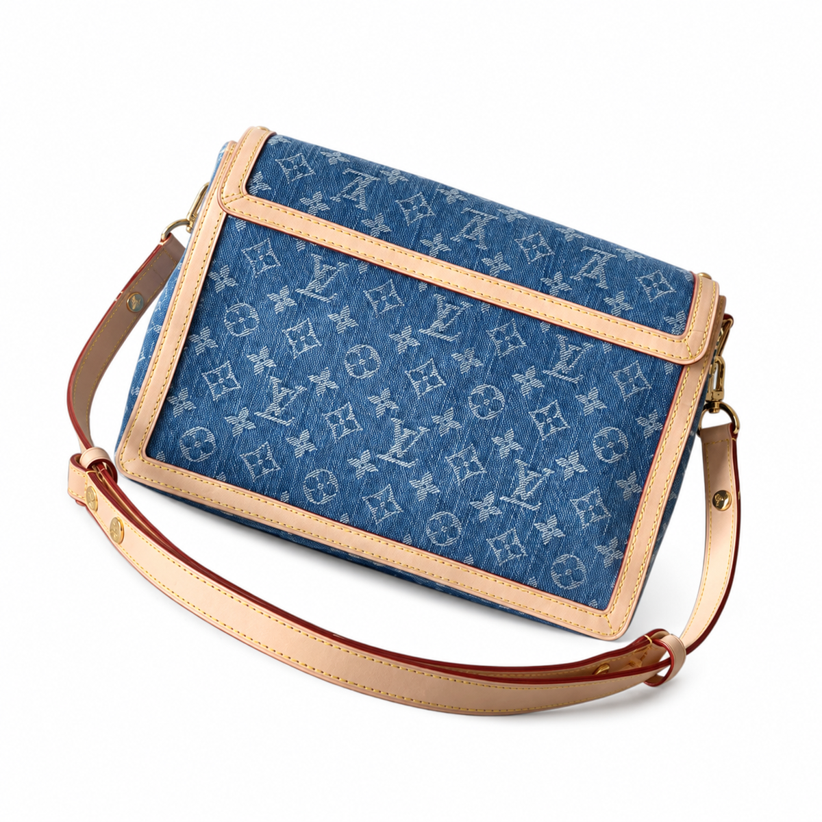 LV Dauphine MM Monogram Denim Crossbody Flap Bag