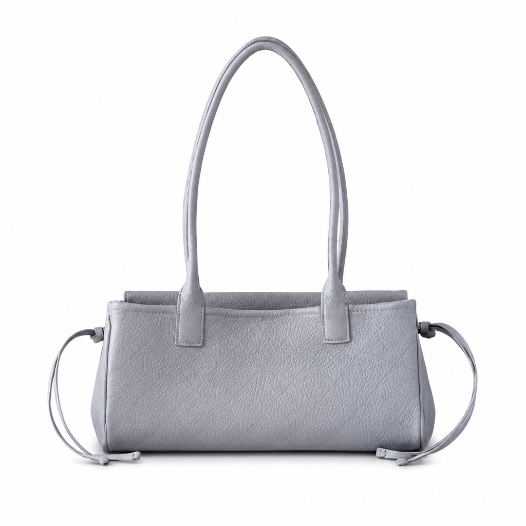 Chanel Lavender Grey Quilted Caviar Flap Tote | Dual Handles & Side Drawstring Detail
