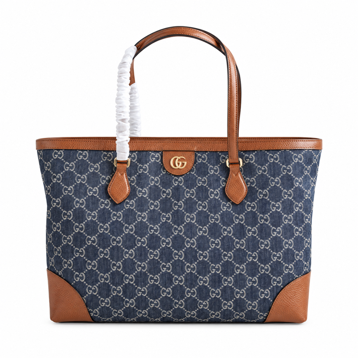 Gucci Ophidia GG Denim Medium Tote Bag Blue