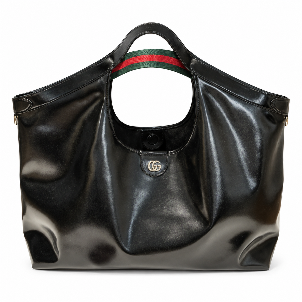 Gucci Silhouette Large Tote Bag Black Patent