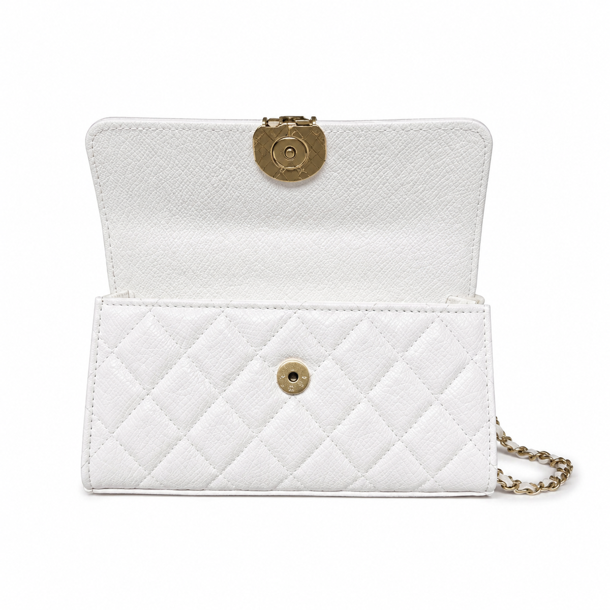 Chanel Quilted Leather Kisslock Flap Crossbody Bag