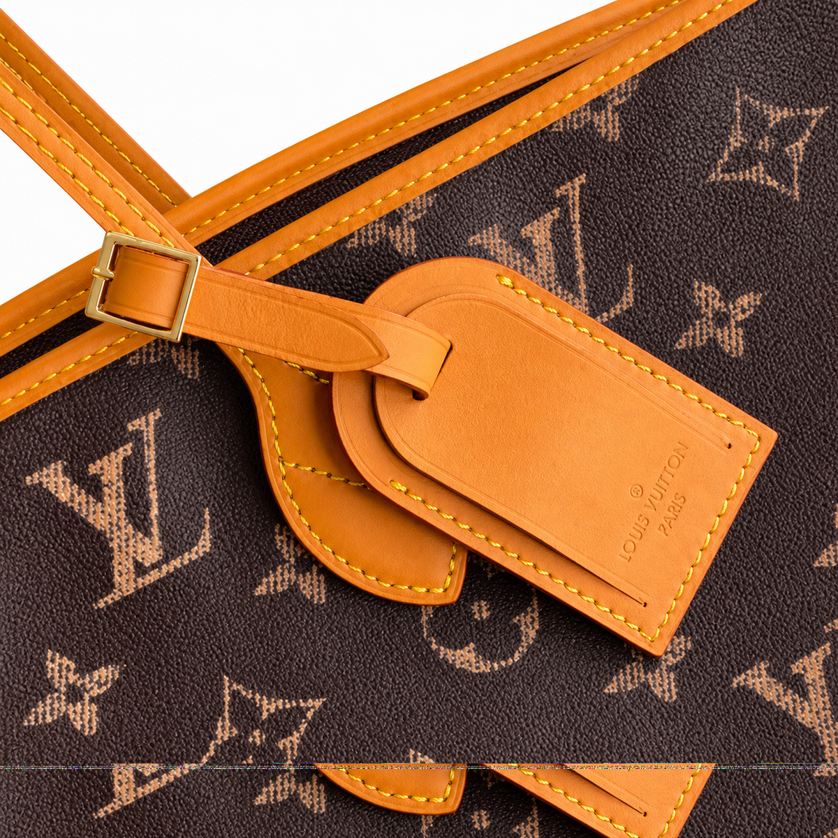 LV Neverfull GM Monogram Canvas Saffron Yellow Interior Large Tote Bag