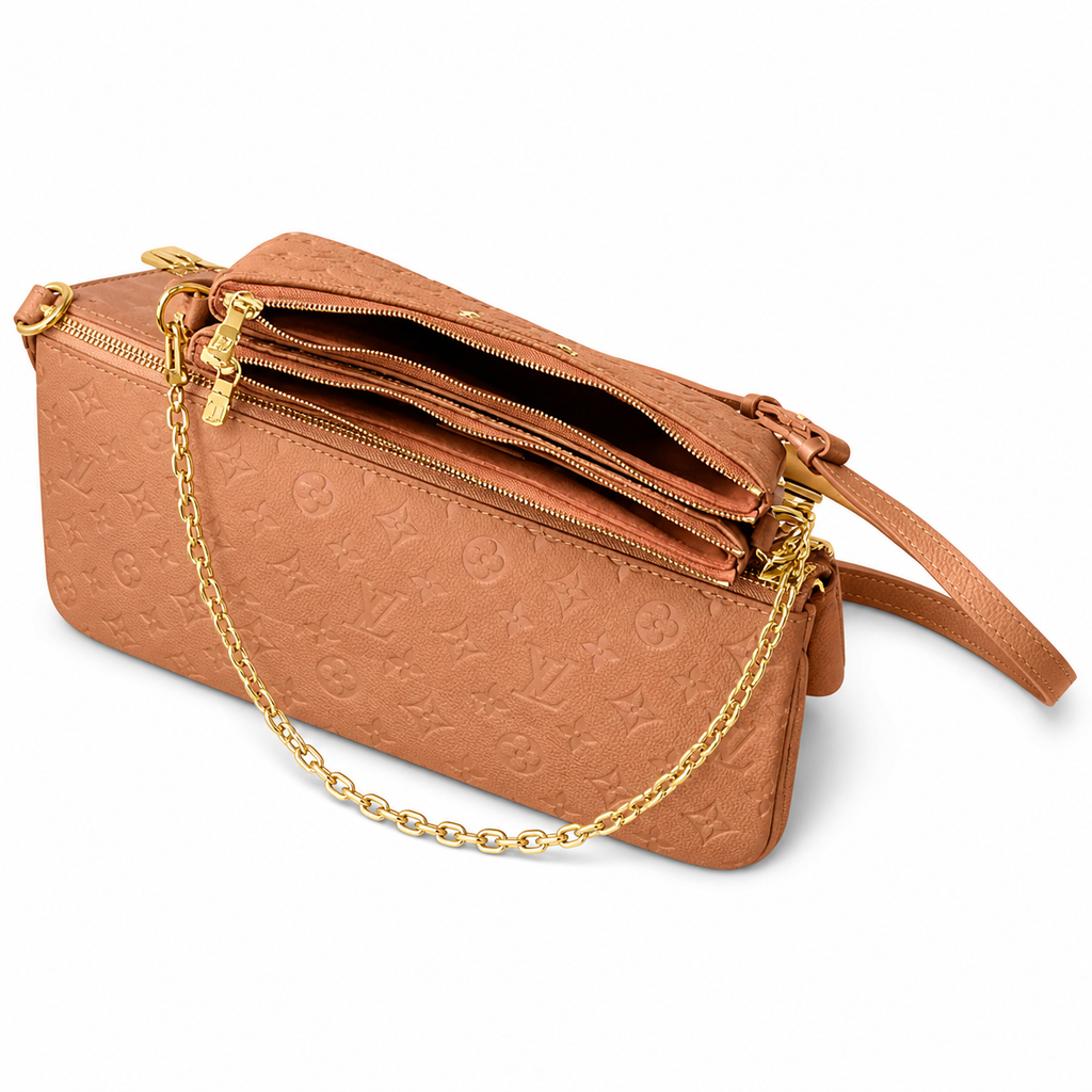 Louis Vuitton Classic Sleek Flat Crossbody Bag 24x13x6.5cm