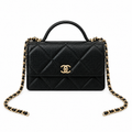 Chanel Trendy CC Quilted Caviar Top Handle WOC Black 19cm