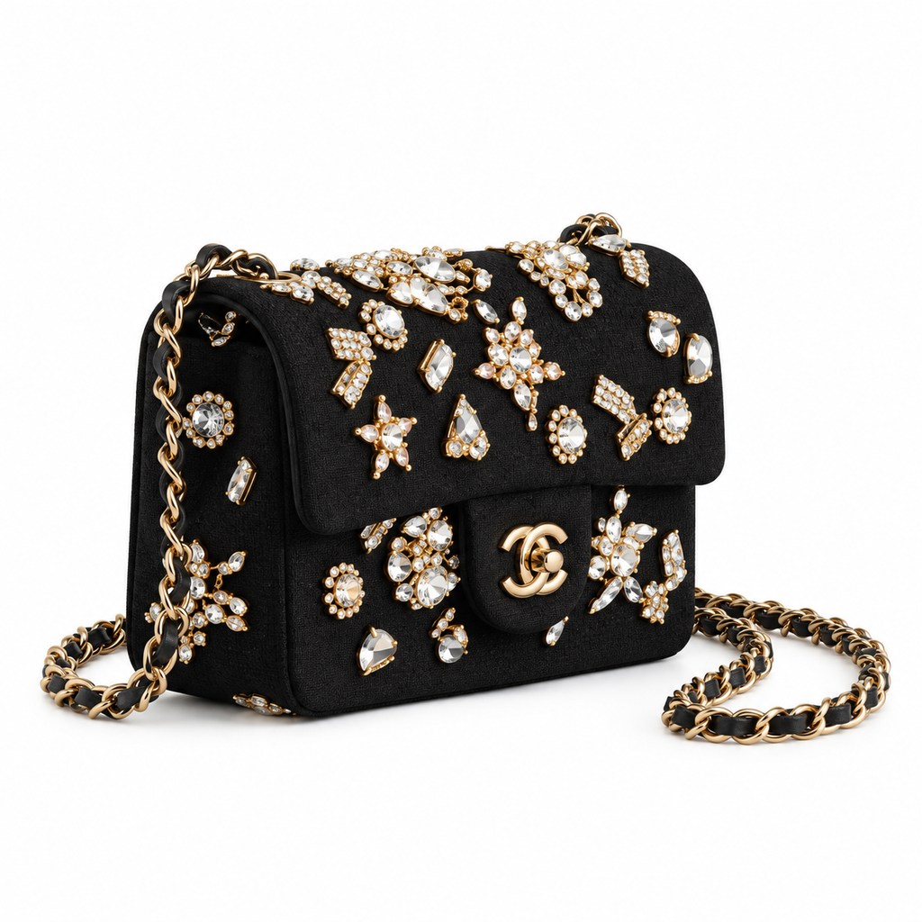 Chanel Quilted Baguette Crossbody Bag 20cm