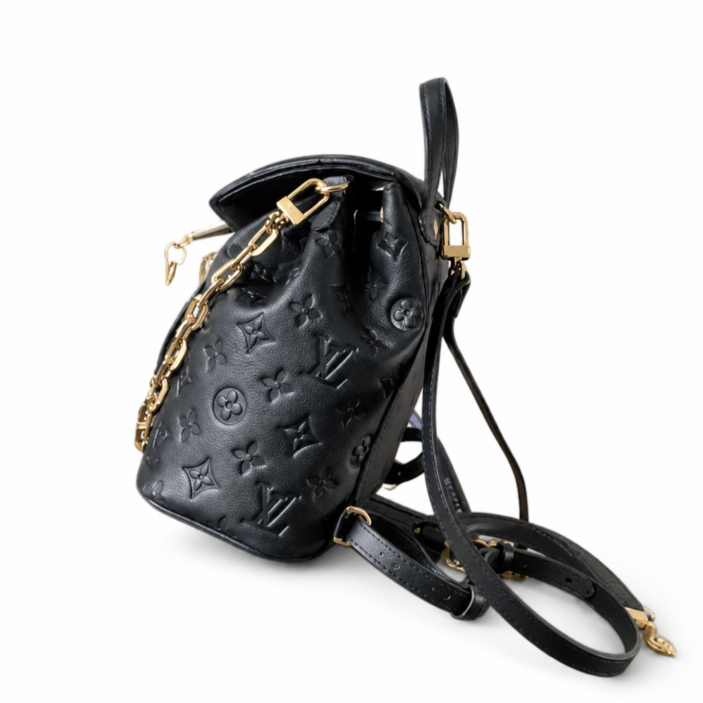LV Montsouris BB Monogram Empreinte Leather Backpack Black