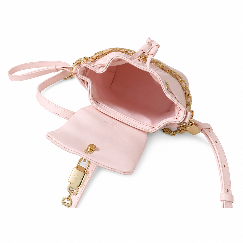 LV Noé Purse Monogram Empreinte Leather Pink Mini Bucket Bag