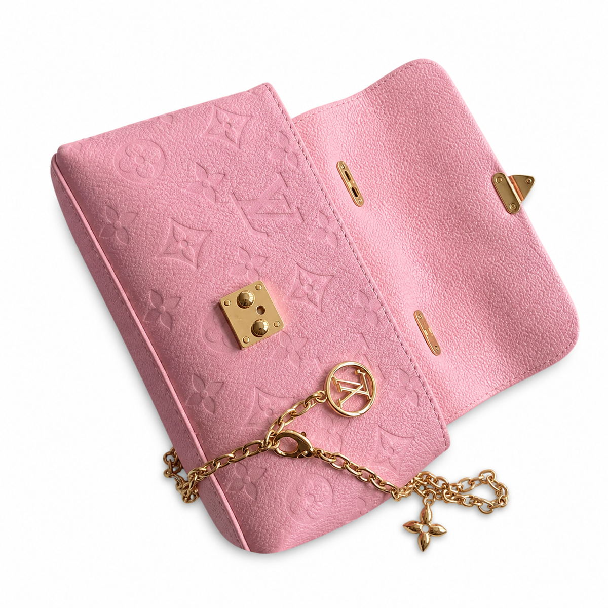 LV Blanche BB Monogram Empreinte Leather Pink Top Handle Chain Bag