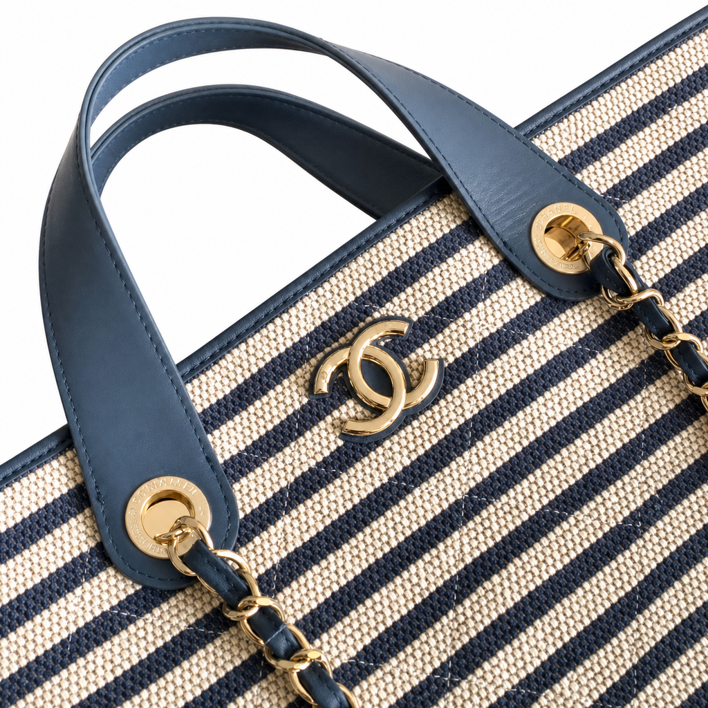 Chanel CC Quilted Wide Tote Bag | Gold Chain Handle — 46cm