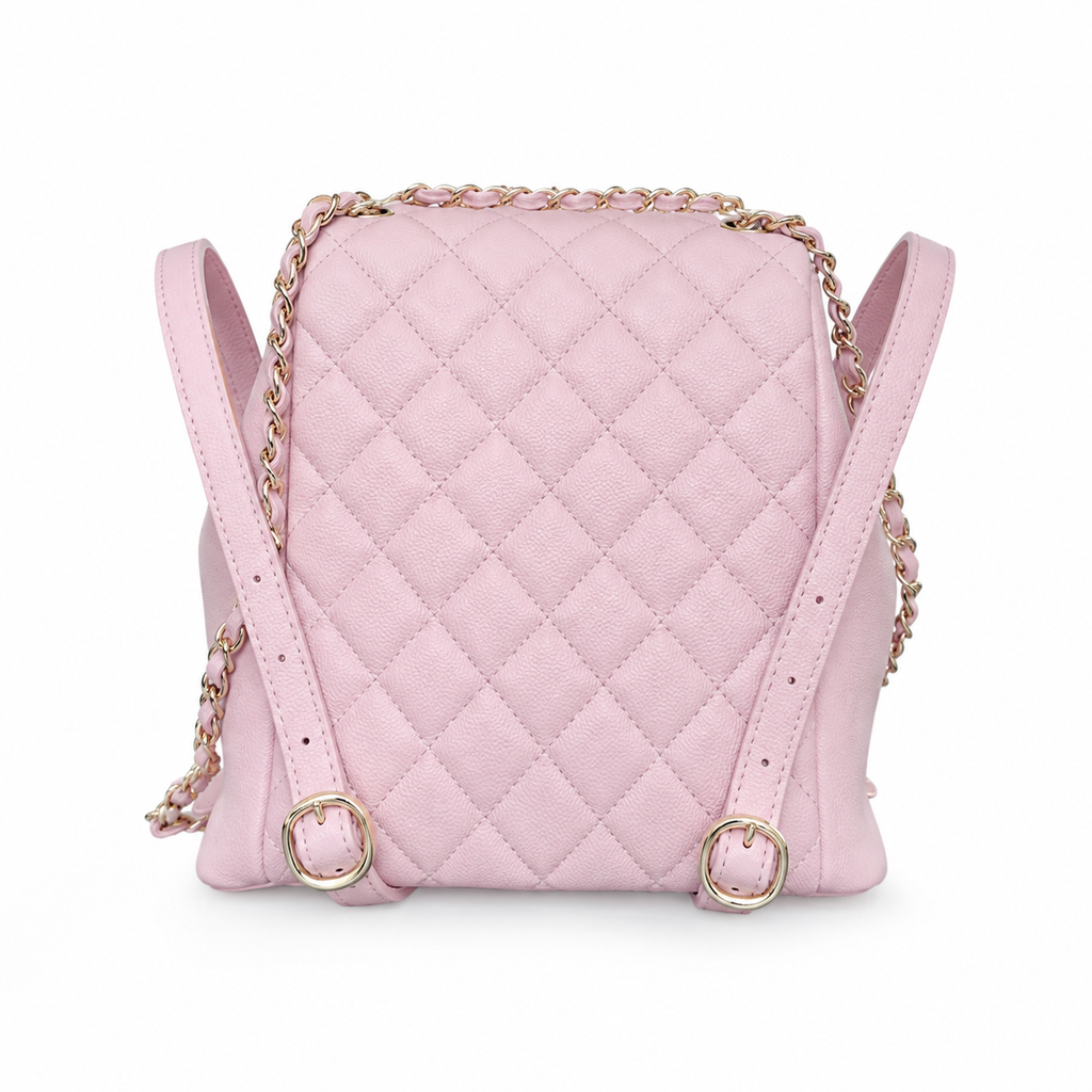 Chanel Duma Caviar Backpack | CC Turn-Lock Gold Chain Lavender — 20.5x20cm