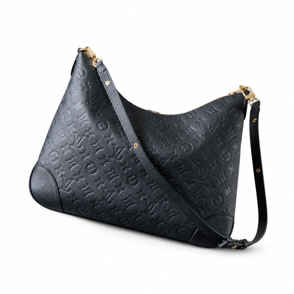 LV Marshmallow Hobo Monogram Empreinte Leather Black Shoulder Bag