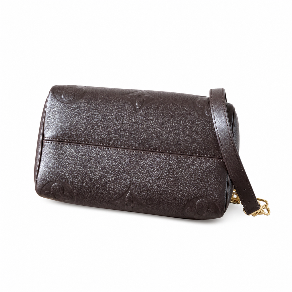 LV Speedy Bandoulière 25 Giant Monogram Empreinte Leather Noir Top Handle Crossbody Bag