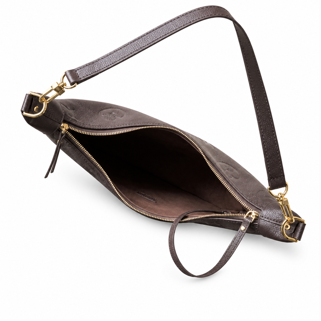LV Loop Hobo Giant Monogram Empreinte Leather Noir Hobo Shoulder Bag with Pouch