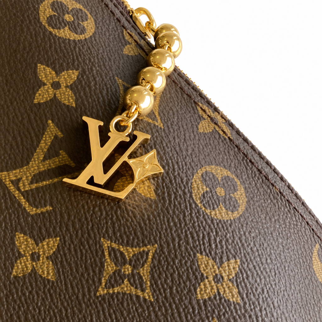 LV Boulogne MM Monogram Canvas Vachetta Leather Shoulder Bag