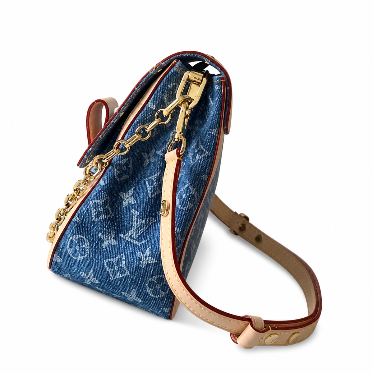 LV Dauphine MM Monogram Denim Crossbody Flap Bag
