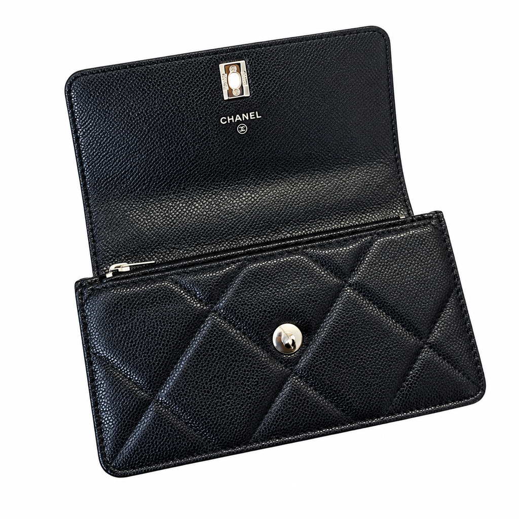 Chanel Trendy CC Quilted Caviar Top Handle WOC Black 19cm