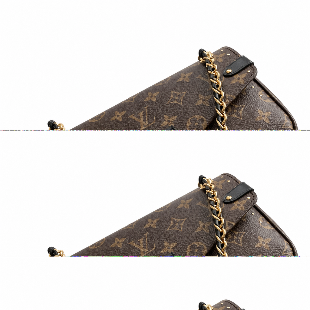 LV Trunk on Chain Monogram Canvas Gold Metal Corner Guards Double Chain Gold Turn-Lock Crossbody Shoulder Bag
