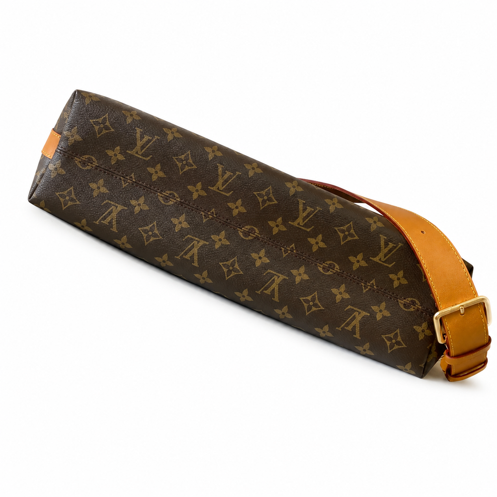 LV Boulogne MM Monogram Canvas Vachetta Leather Shoulder Bag