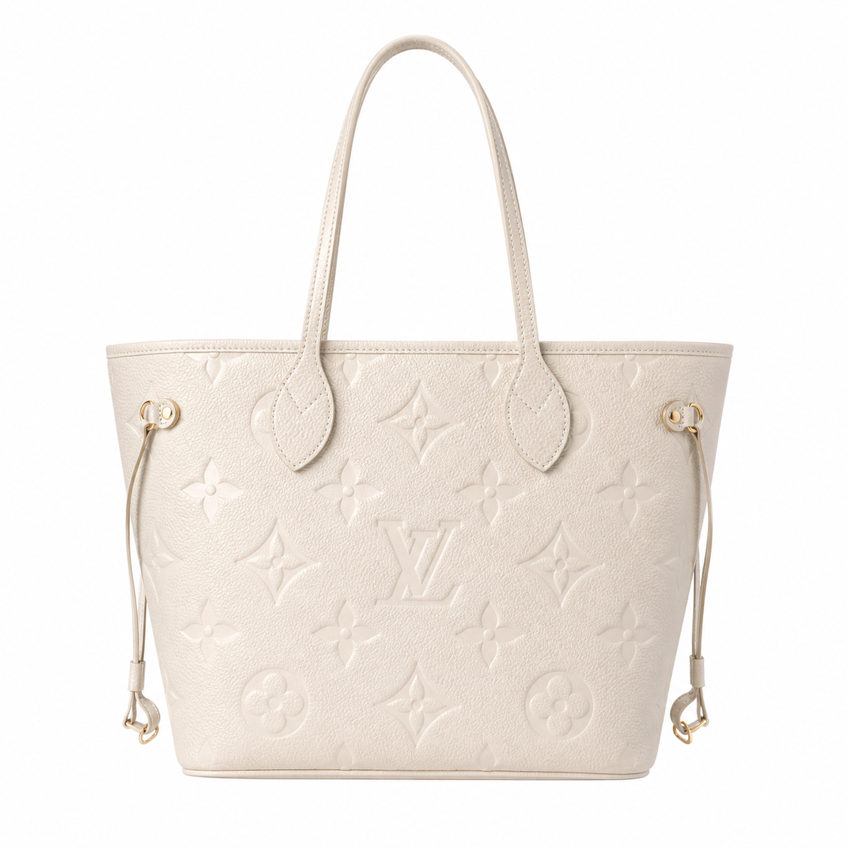 LV Surène MM Monogram Empreinte Leather Tourterelle Dove Grey Shoulder Tote Bag