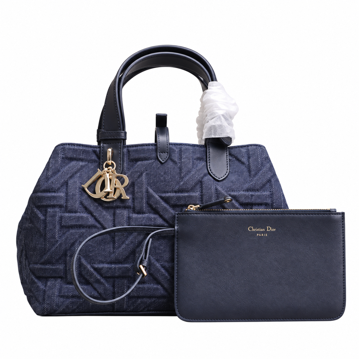 Dior Cannage Quilted Deep Top Handle Bag 28.5cm