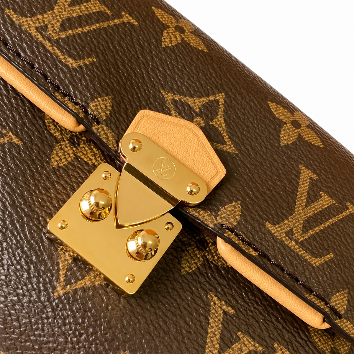 LV Troca MM Monogram Canvas Gold Chain Crossbody Clutch Bag