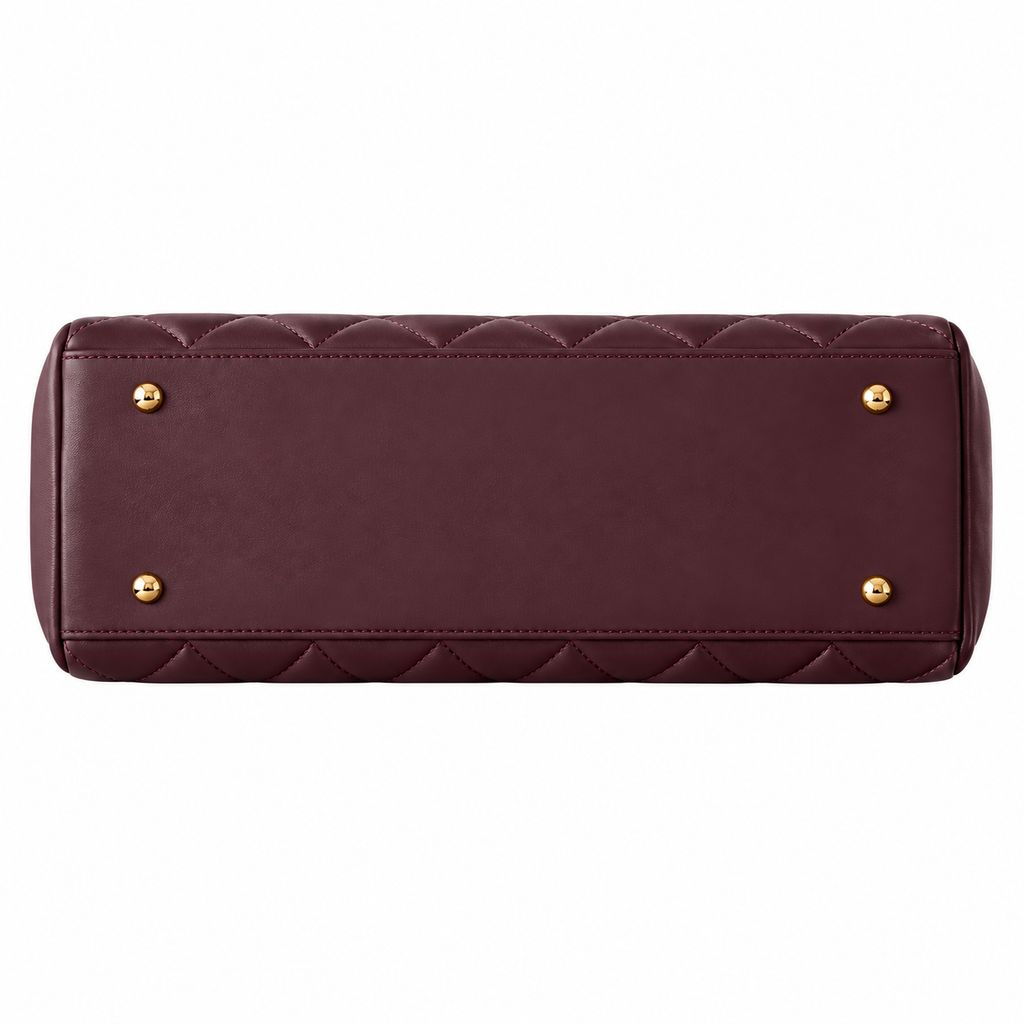 Chanel Large Embossed CC Flap Bag Lambskin Burgundy Gold 33cm