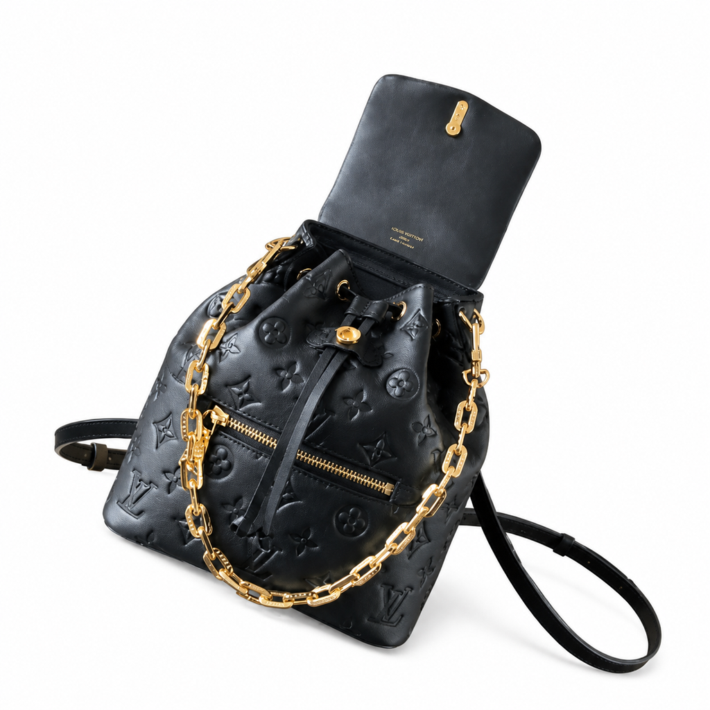 LV Montsouris BB Monogram Empreinte Leather Backpack Black
