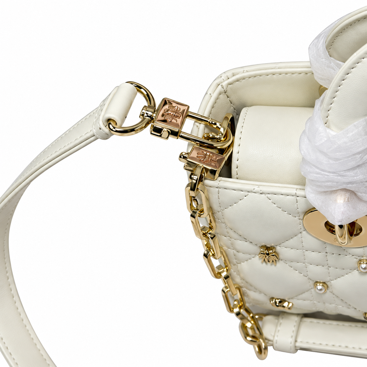 Dior Cannage Quilted Top Handle Clutch 22cm