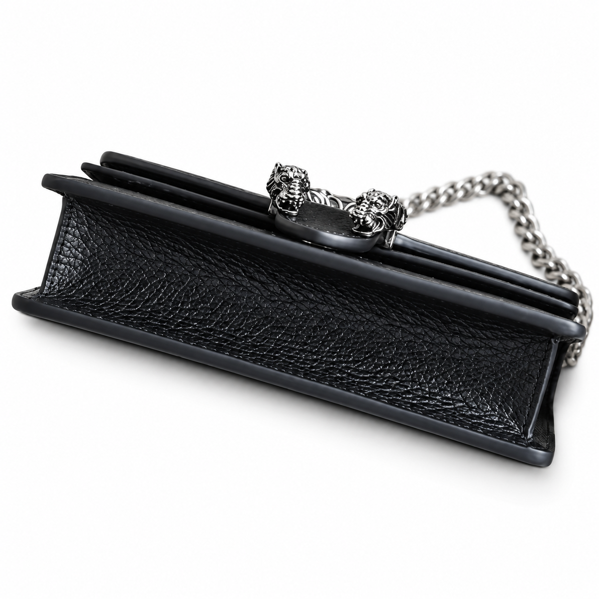 Gucci Dionysus Mini Bag in Black Pebbled Leather with Crystal Embellished Closure