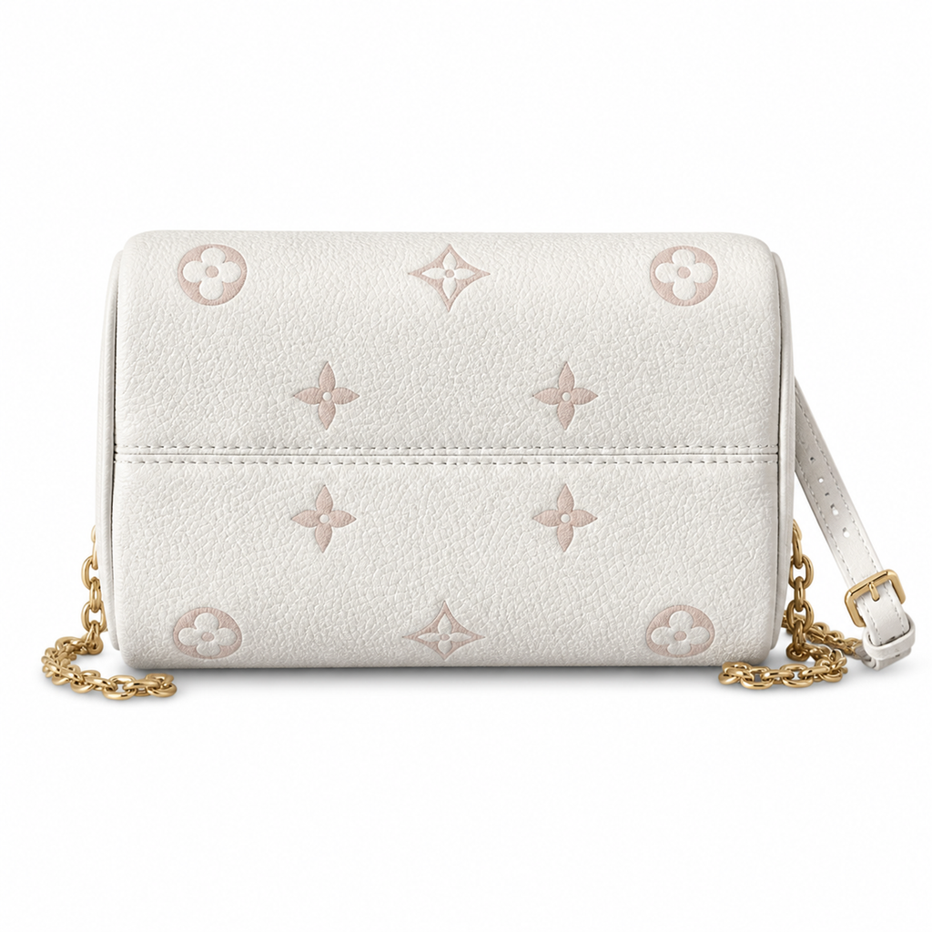 LV Speedy Bandoulière 20 Monogram Empreinte Leather Crème Pearl Mini Top Handle Crossbody Bag