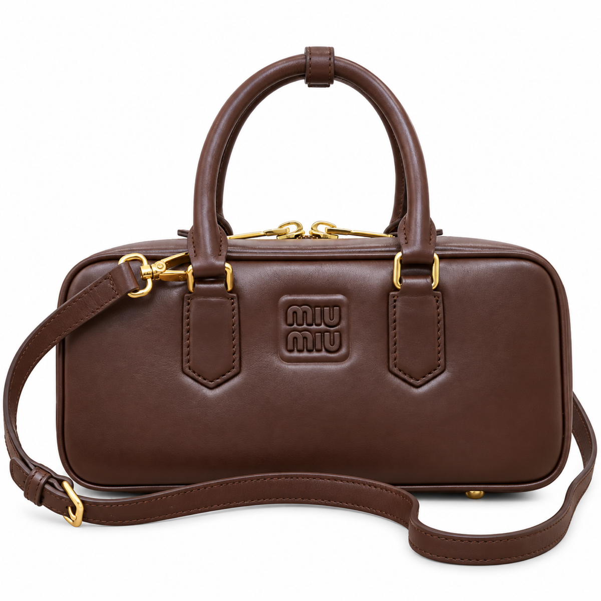 Miu Miu Convertible Leather Shoulder Bag 27×12×9 cm