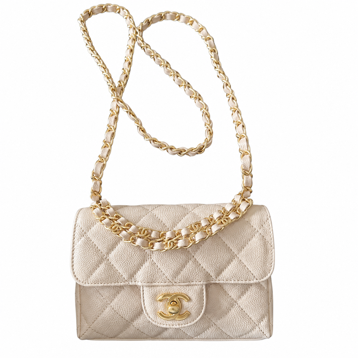 Chanel Mint Green Lambskin CC WOC | Gold Chain — 24cm