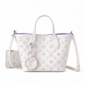 LV Capucines Mini Taurillon Monogram Leather Blanc White Violet Interior Silver Hardware Top Handle Bag