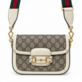 Gucci Horsebit 1955 Mini Bag in White Polished Leather